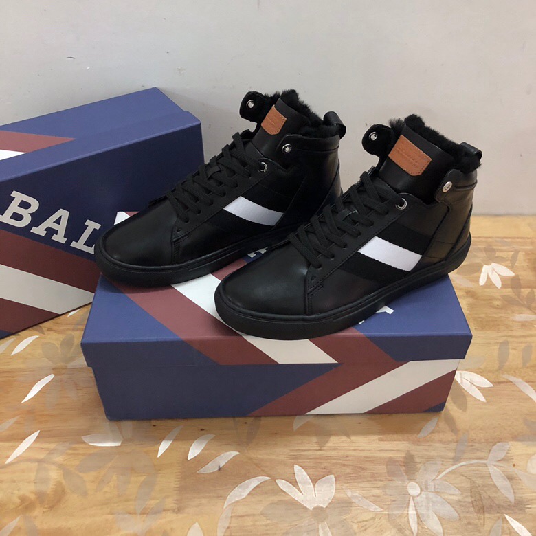 BALLY 발리 송아지가죽 하이탑 트레이너 블랙 스니커즈, HEDERN MEN\\\'S CALF LEATHER HIGH-TOP TRAINER IN BLACK